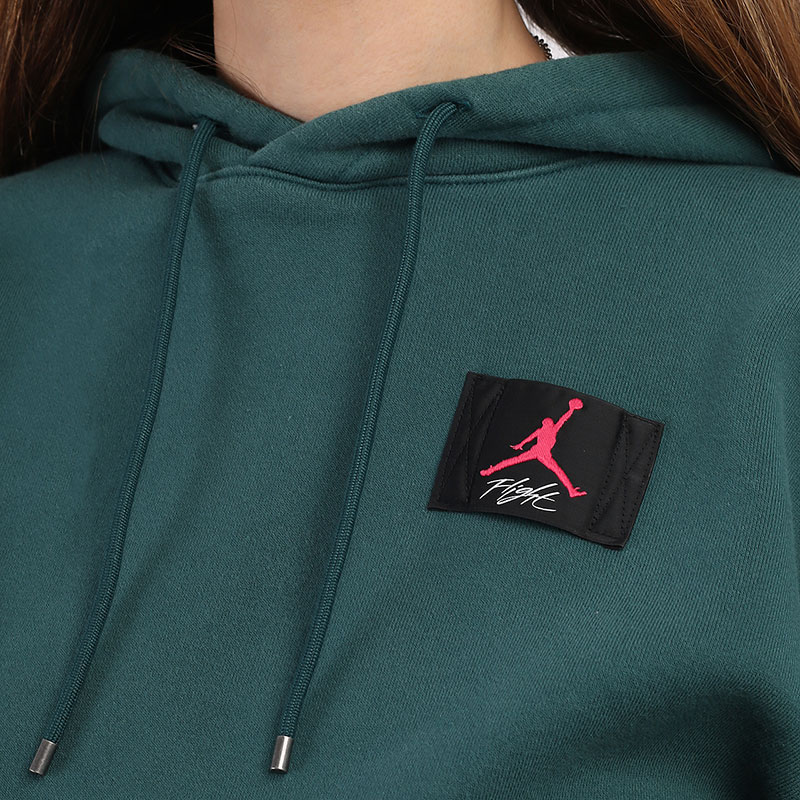 женская зеленая толстовка Jordan Flight Fleece Pullover Hoodie CV7737-300 - цена, описание, фото 2